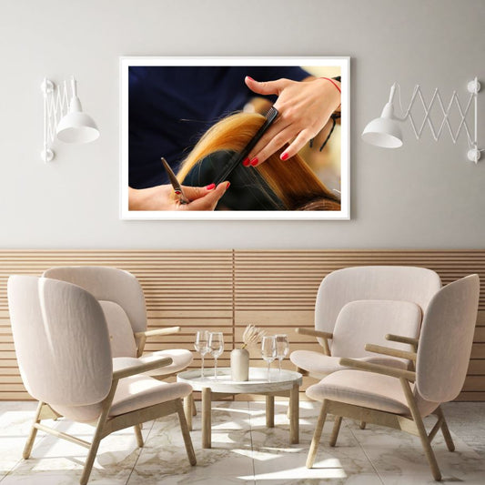 Salon Hair Cutting Photograph Home Decor Premium Quality Poster Print Choose Your Sizes