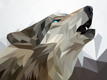 Wolf Portrait Abstract Design Home Decor Premium Quality Poster Print Choose Your Sizes