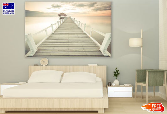 Wooden Pier Over Lake Photograph Print 100% Australian Made