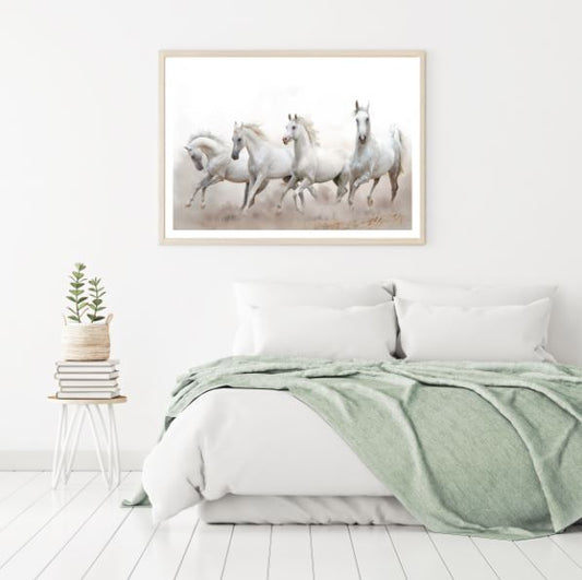 Horses Running on Sand Photograph Home Decor Premium Quality Poster Print Choose Your Sizes
