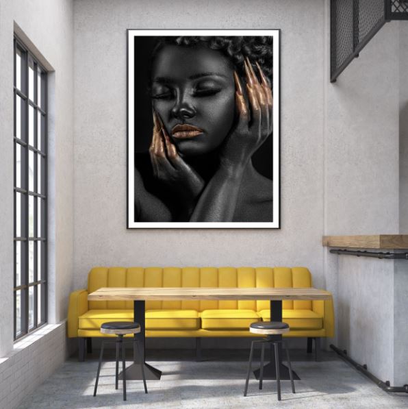 Black & Gold Makeup Girl Face Photograph Home Decor Premium Quality Poster Print Choose Your Sizes