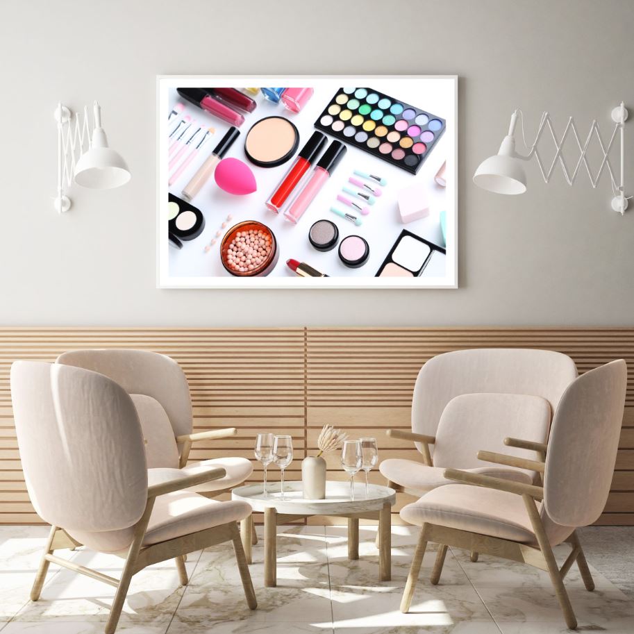 Makeup Items on Table Photographs Home Decor Premium Quality Poster Print Choose Your Sizes