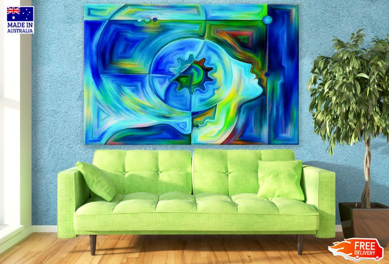 Human Faces Colorful Abstract Painting Print 100% Australian Made