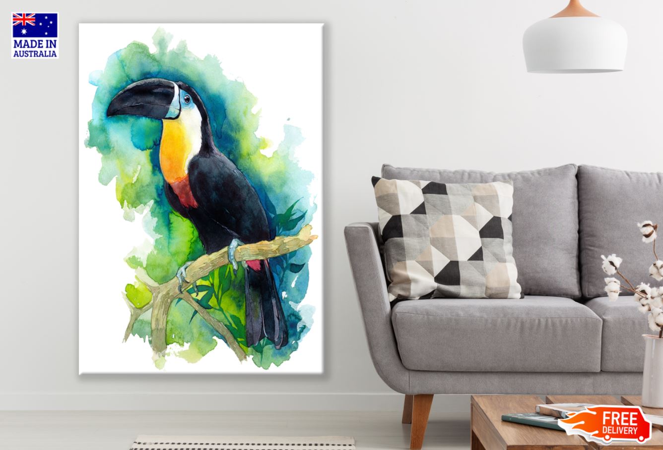 Taucan Bird Watercolor Painting Print 100% Australian Made