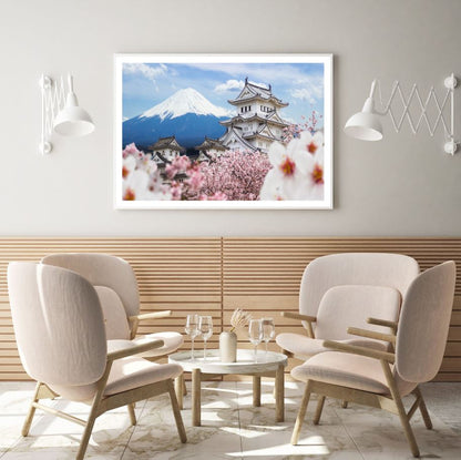 House & Blossom Trees in Japan Home Decor Premium Quality Poster Print Choose Your Sizes