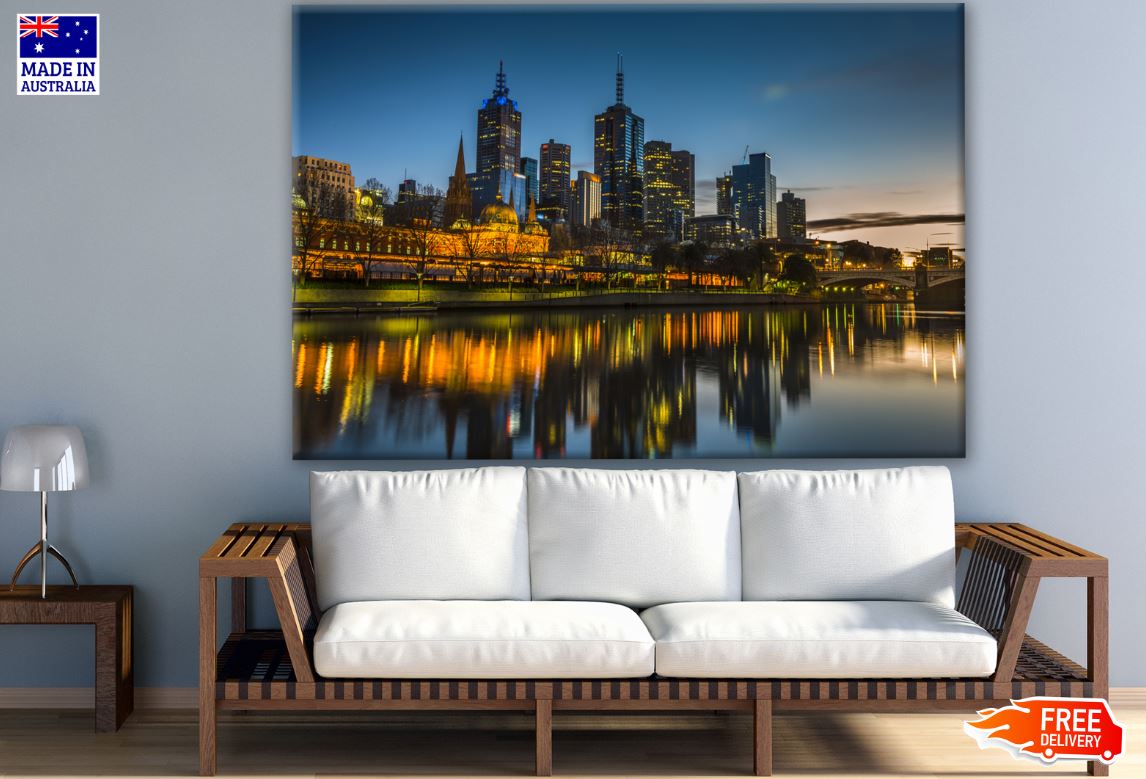 Stunning City Building Night View Photograph Print 100% Australian Made