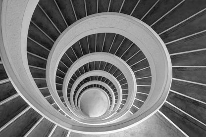 Spiral Stairs B&W Photograph Home Decor Premium Quality Poster Print Choose Your Sizes