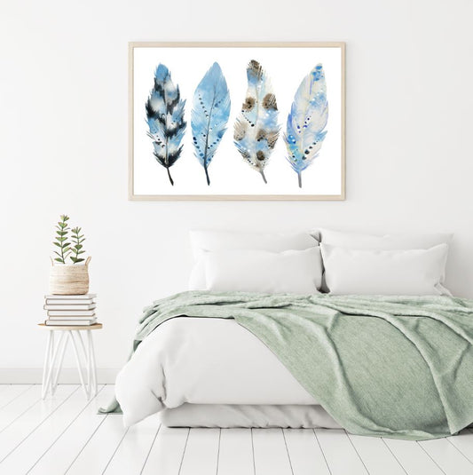 Colorful Feathers Watercolor Art Home Decor Premium Quality Poster Print Choose Your Sizes