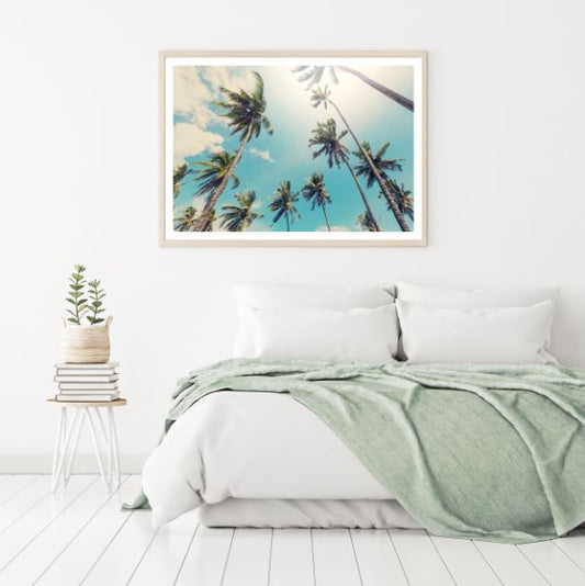 Palm Trees & Sky View Photograph Home Decor Premium Quality Poster Print Choose Your Sizes