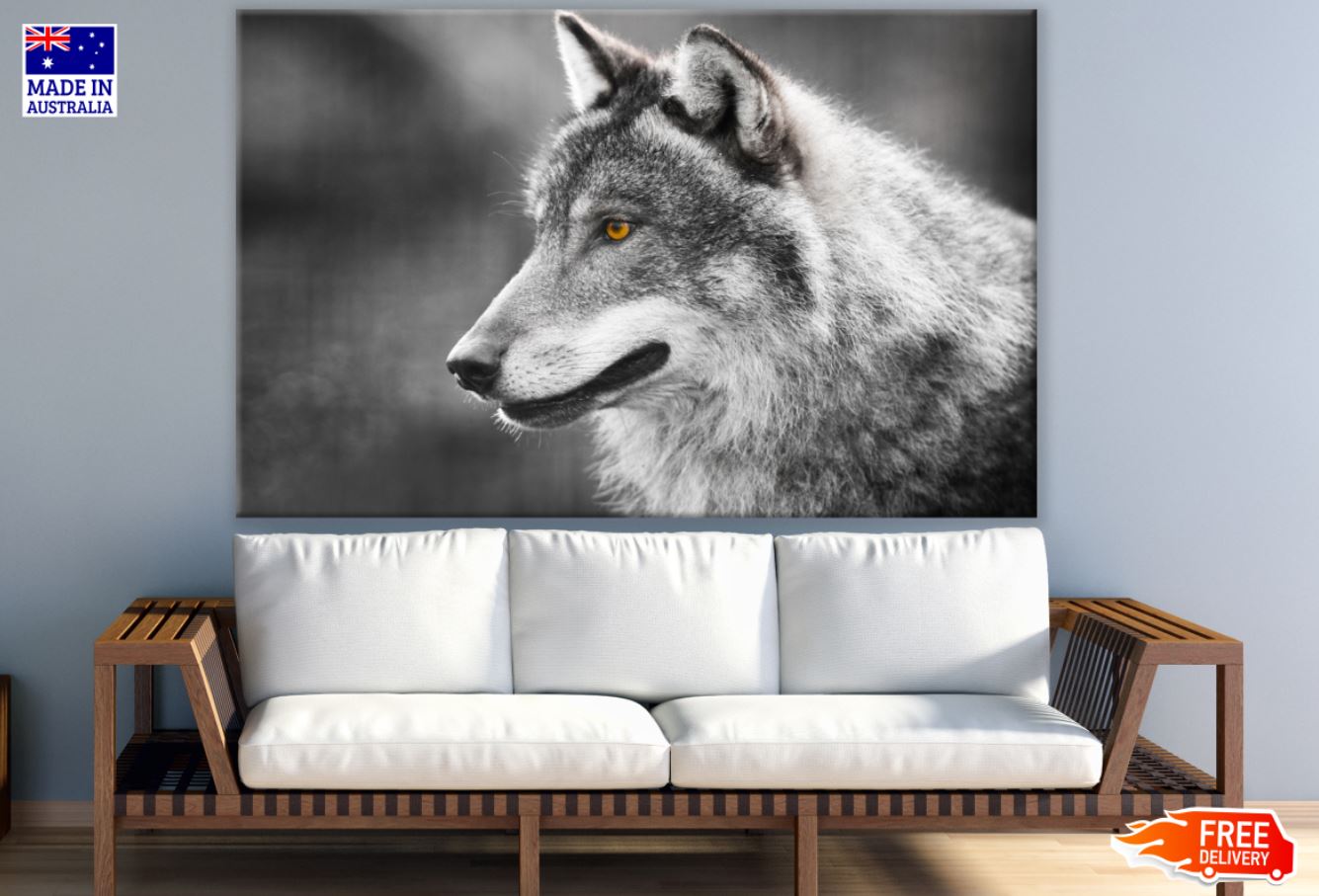 Wolf Portrait B&W Photograph Print 100% Australian Made