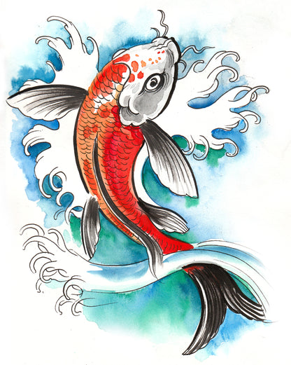 Colourful Fish Painting Print 100% Australian Made