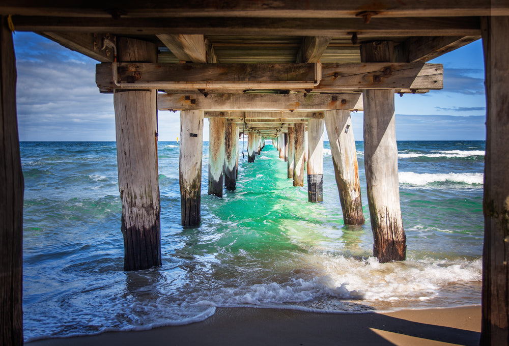 Wooden Bridge Below View Scenery Print 100% Australian Made