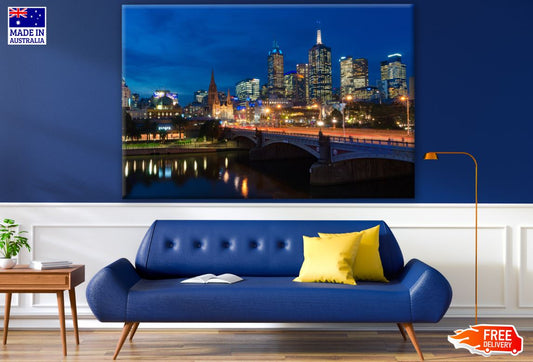 Stunning City Building Night View Photograph Print 100% Australian Made