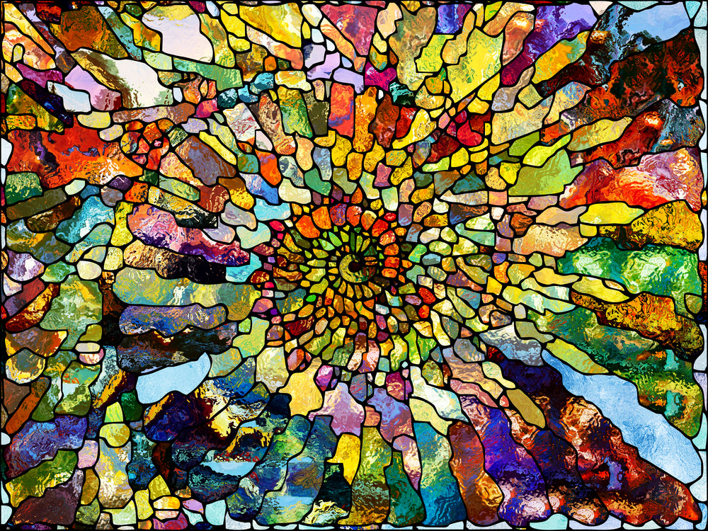 Colourful Glass Mosaic Abstract Design Print 100% Australian Made