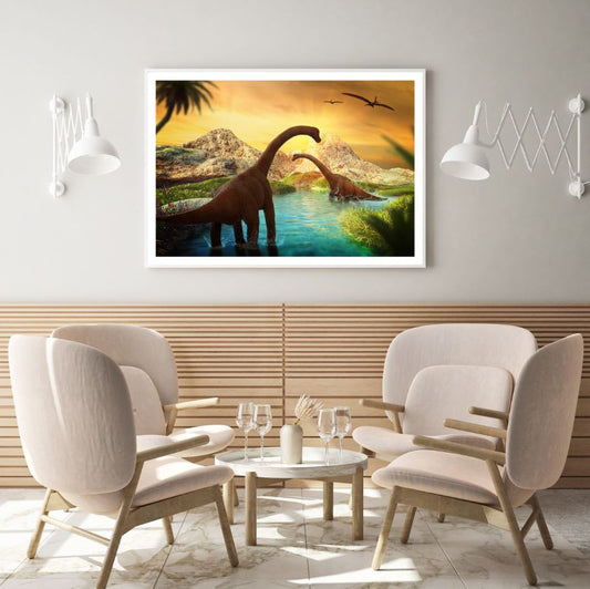 Dinosaurs Digital Painting Home Decor Premium Quality Poster Print Choose Your Sizes