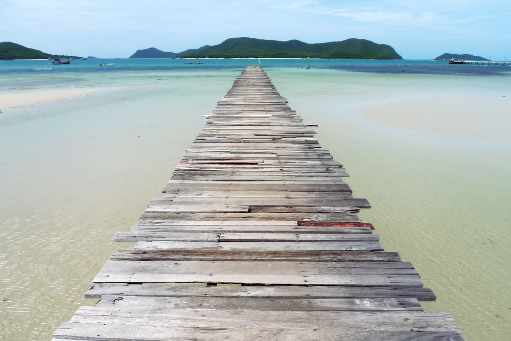 Wooden Pier Over Sea Photograph Print 100% Australian Made