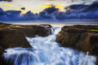 A Small Waterfall at Sunset Photograph Print 100% Australian Made