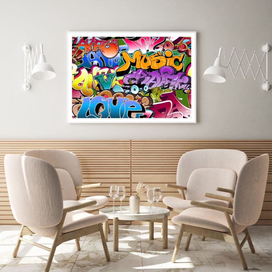 Wall Grafitti Art Abstract Design Home Decor Premium Quality Poster Print Choose Your Sizes