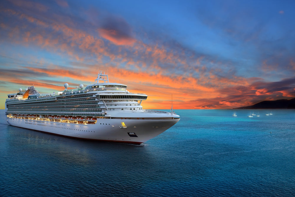 Cruise Ship Sailing on Beach Photography Print 100% Australian Made