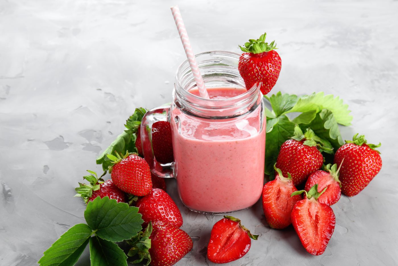 Strawberry Milkshake on a Table Photograph Print 100% Australian Made