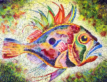 Abstract Colourful Fish Design Print 100% Australian Made