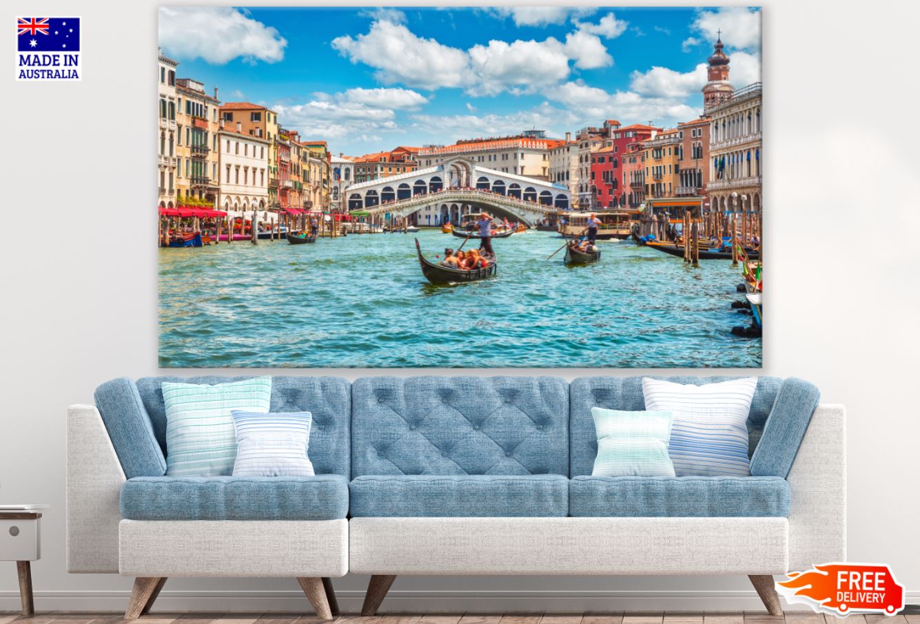 Bridge Rialto on Grand Canal in Venice Italy Photograph Print 100% Australian Made