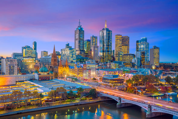 Melbourne City Skyline View Photograph Print 100% Australian Made
