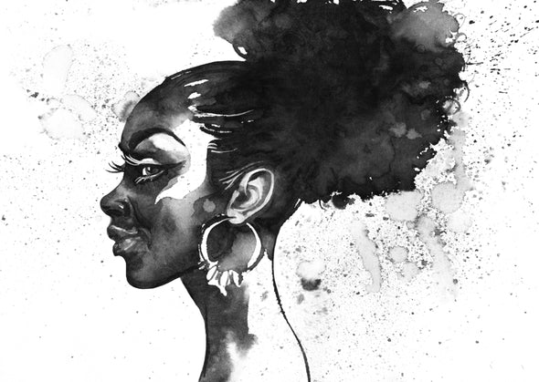 Black Lady Watercolour Painting Print 100% Australian Made
