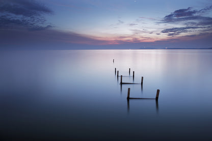 Wooden Bridge Ruins in Lake Photograph Print 100% Australian Made