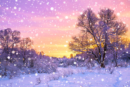 Snowy Environment Sunset Photograph Print 100% Australian Made