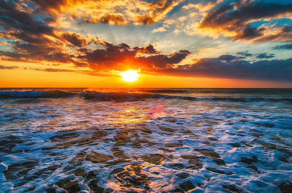 Aerial View Over the Sea, Sunrise Photograph Print 100% Australian Made