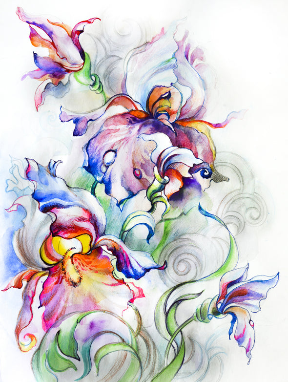 Beautiful Flower Bouquet Watercolor Painting Print 100% Australian Made