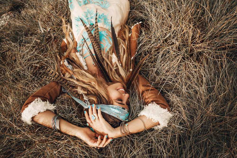 Girl with Headdress Sleeping on Hay Photograph Print 100% Australian Made