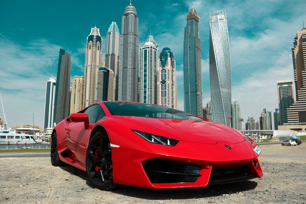 Lamborghini & Dubai City Photograph Print 100% Australian Made