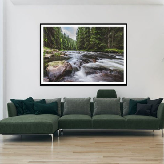 Water Stream in Forest Photograph Home Decor Premium Quality Poster Print Choose Your Sizes