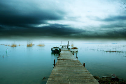 Wooden Pier on Lake Photograph Print 100% Australian Made