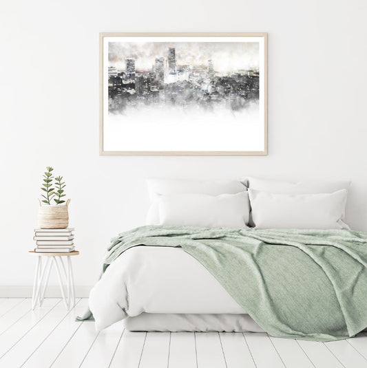 City Building Watercolor Painting Home Decor Premium Quality Poster Print Choose Your Sizes