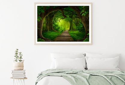 Wooden Pier in Deep Forest View Home Decor Premium Quality Poster Print Choose Your Sizes