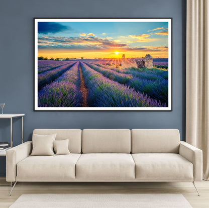 Lavender Field Scenery Photograph Home Decor Premium Quality Poster Print Choose Your Sizes