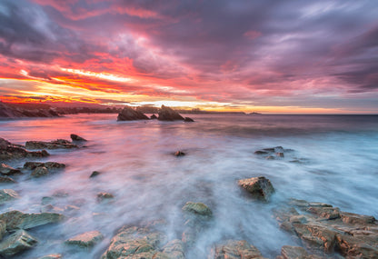 Colorful Sunset on the Beach Photograph Print 100% Australian Made