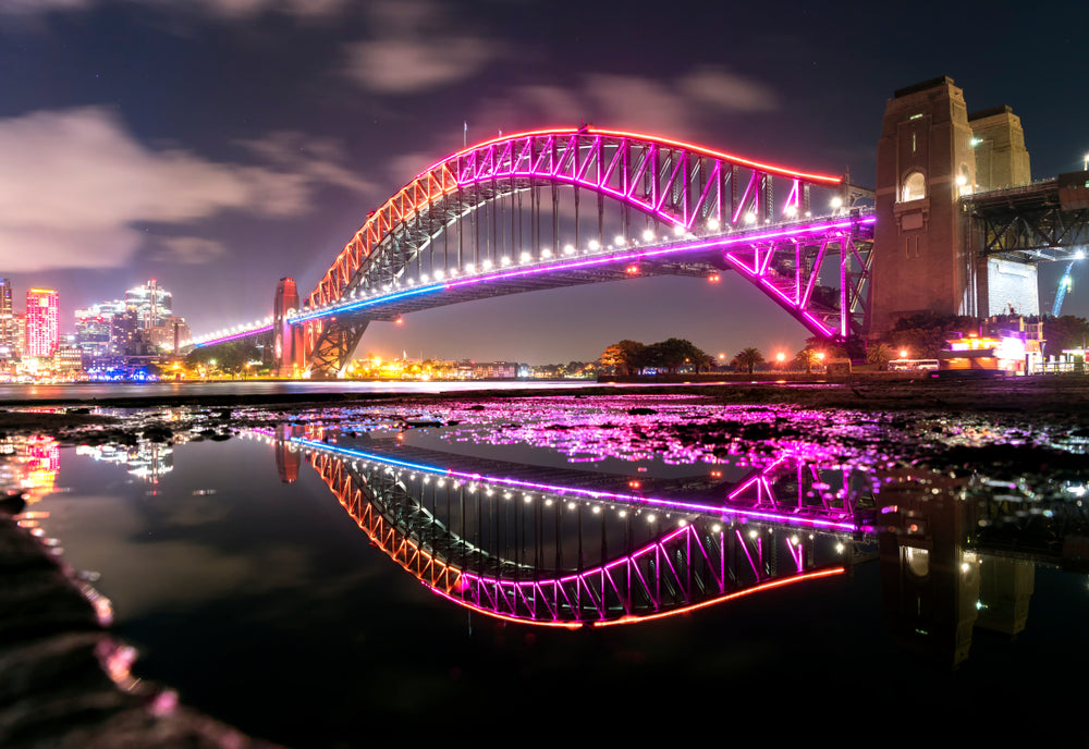 Bradfield Park in Australia Bridge Night View Photography Print 100% Australian Made