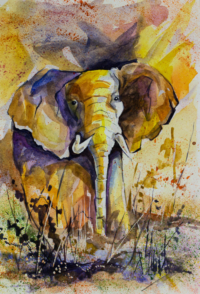 Colourful Elephant Painting Print 100% Australian Made