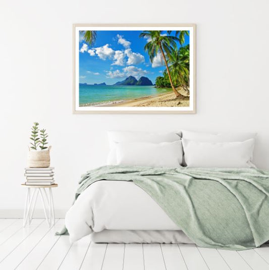 Palm Trees & Sea Scenery View Photograph Home Decor Premium Quality Poster Print Choose Your Sizes