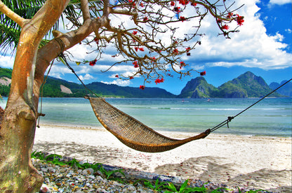 Stunning Beach with Mountain View Photograph Print 100% Australian Made