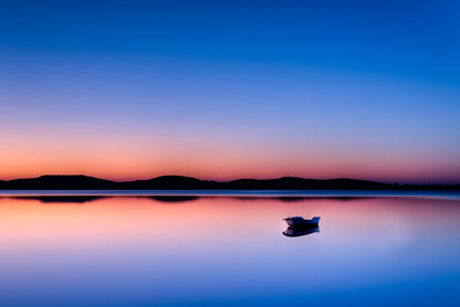 Boat On a Silent Lake Stunning View Print 100% Australian Made