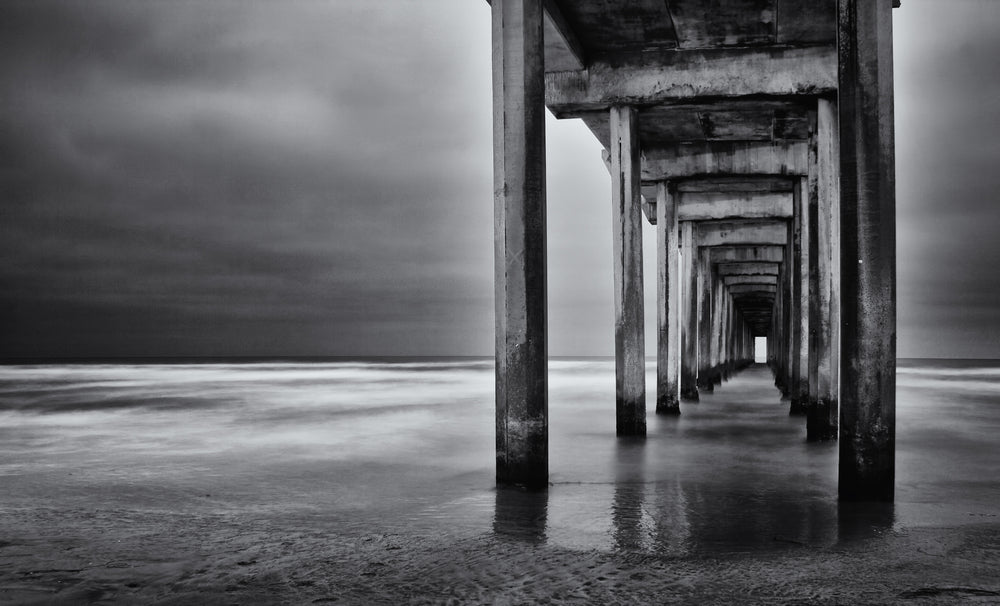 Wooden Pier B&W Photograph Print 100% Australian Made