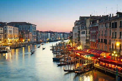 Canal in Venice with Boats Photograph Print 100% Australian Made