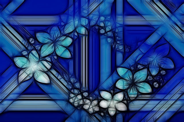 Blue Floral Abstract Pattern Design Print 100% Australian Made