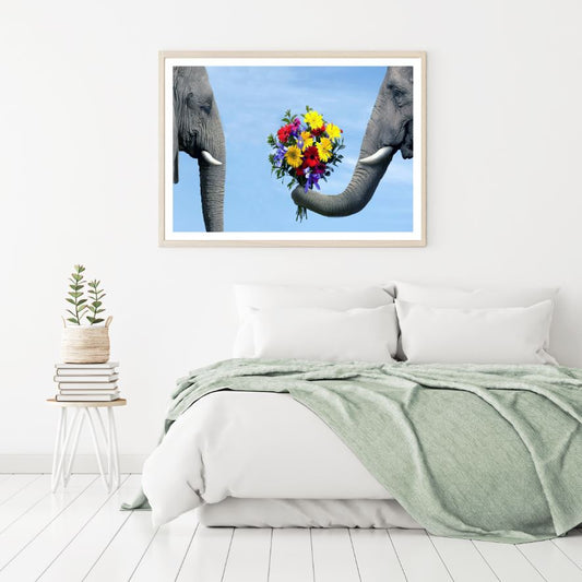 Elephants & Flower Bouquet View Home Decor Premium Quality Poster Print Choose Your Sizes