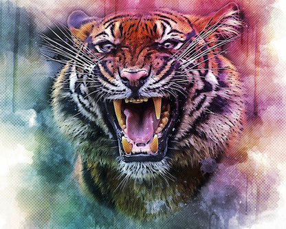 Tiger Portrait Watercolor Painting Print 100% Australian Made